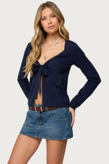 Demi Tie Front Knit Cardigan