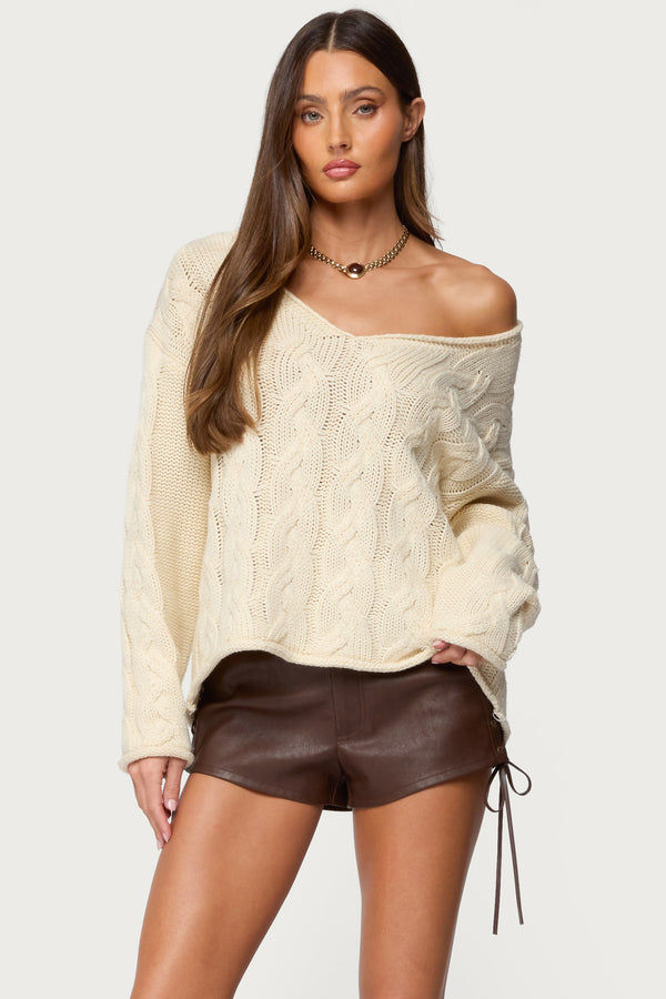 Inga Oversized Cable Knit Sweater view 1