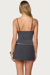 Layered Bandeau Cowl Neck Top