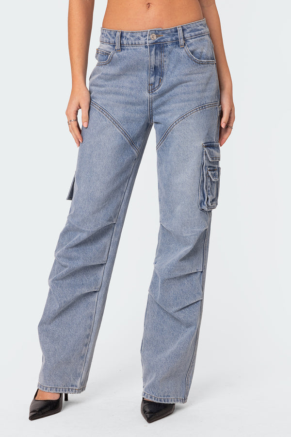 Winslow Mid Rise Straight Leg Cargo Jeans view 2