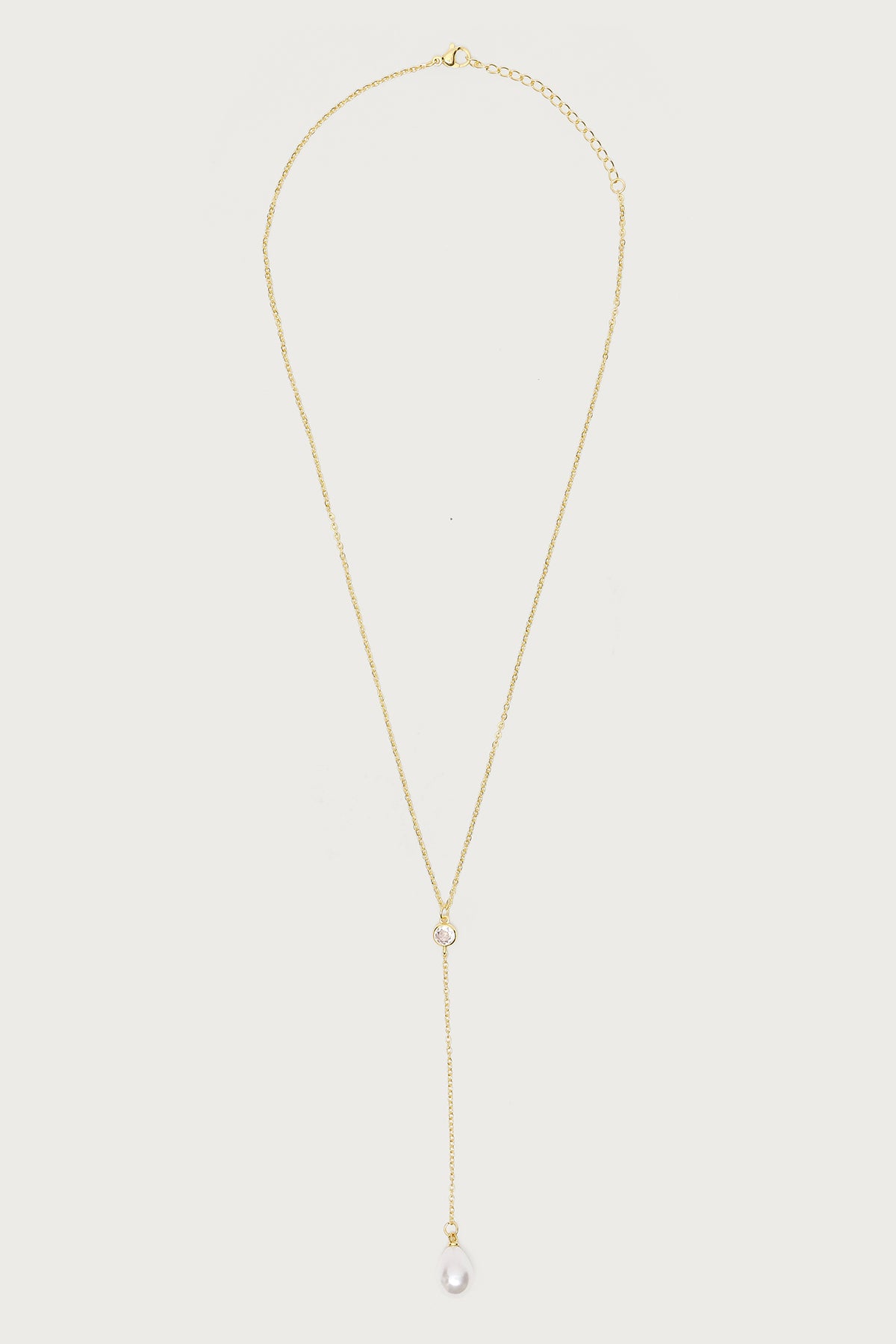 Cascading Pearly Rhinestone Necklace