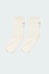 Embroidered Bow Socks