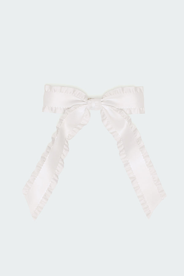 Ruffle Trim Bow Hair Clip view 2