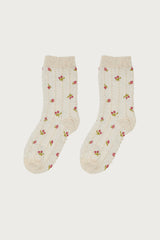 Embroidered Rose Socks
