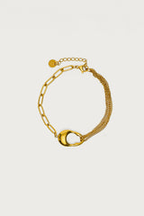Abstract Ring Multi Chain Bracelet