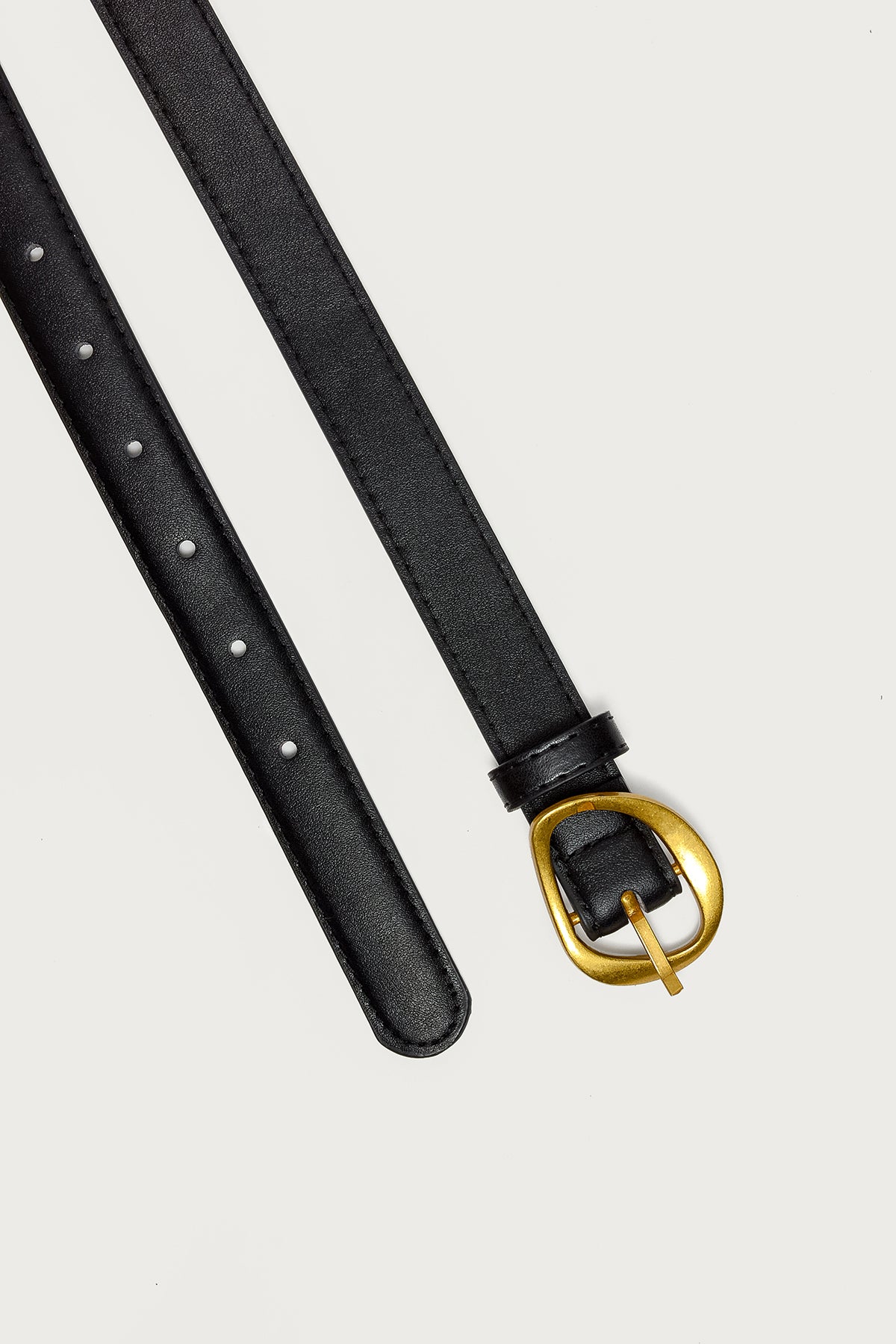 Abstract Buckle Faux Leather Belt