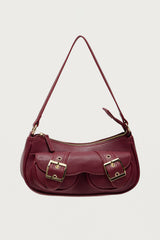 Zinnia Faux Leather Buckle Bag