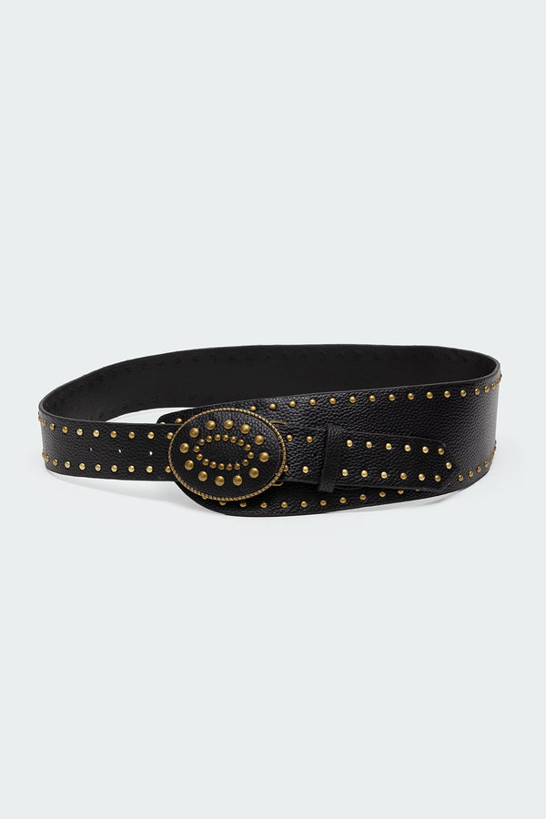 Studded Faux Leather Western Belt view 2