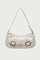 Zinnia Faux Leather Buckle Bag