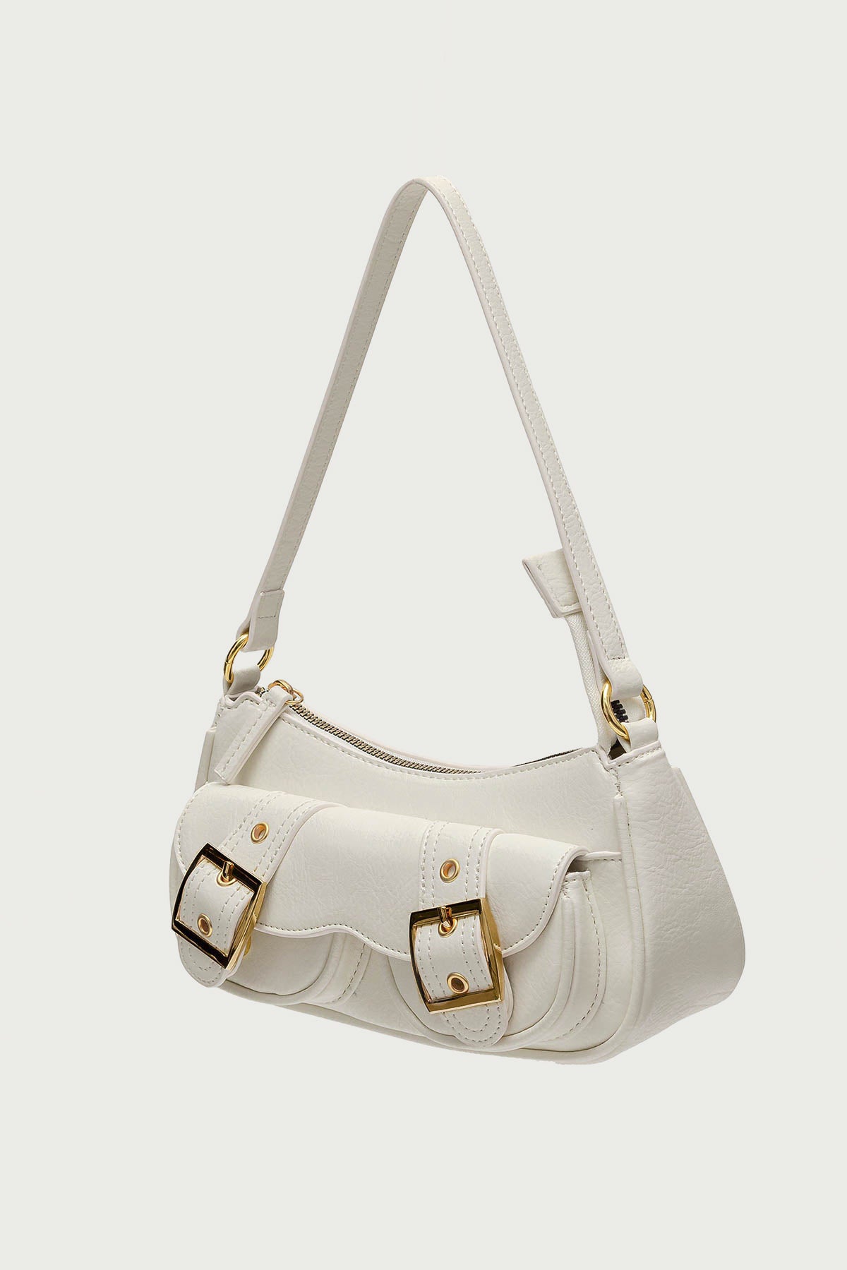 Zinnia Faux Leather Buckle Bag