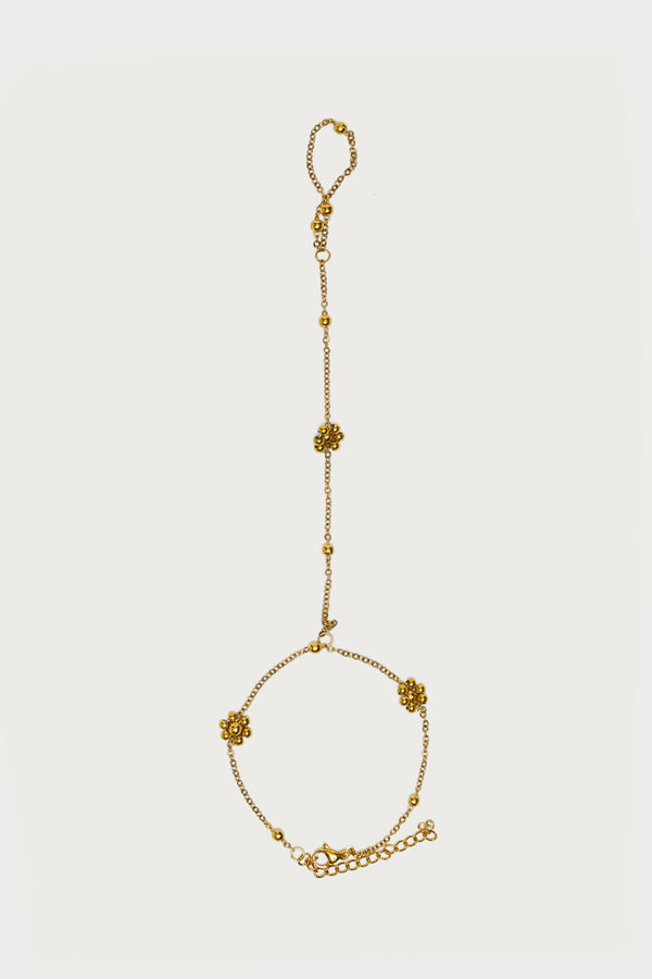 Flower & Bead Hand Chain view 2