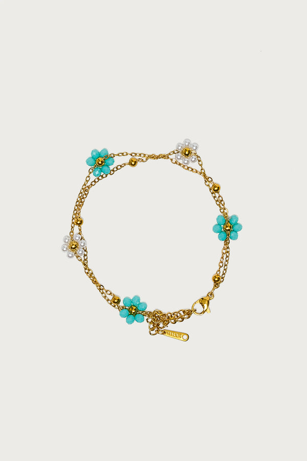 Flower Bead Double Chain Bracelet view 2