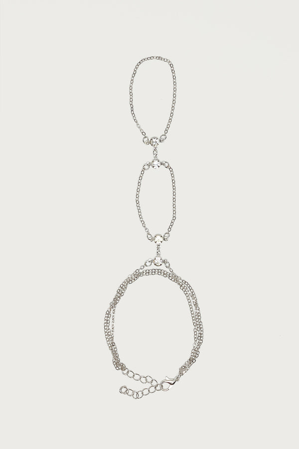 Rhinestone Layered Hand Chain view 2