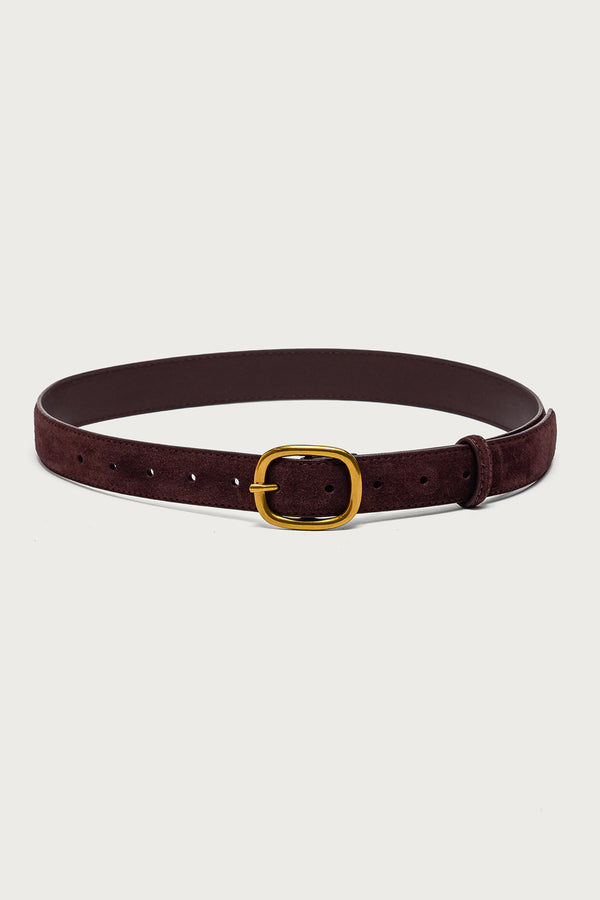 Oval Buckle Faux Suede Belt view 2