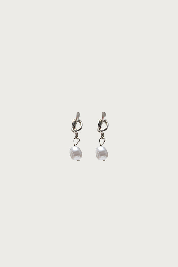 Knotted Pearl Charm Earrings view 2