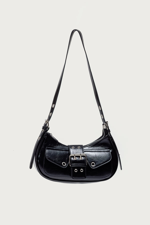 Washed Faux Leather Buckle Bag view 2