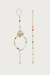 Flower Gem Handchain & Bracelet Set