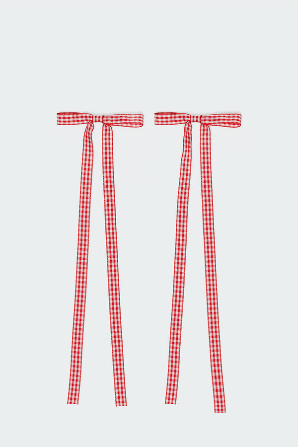 Gingham Bow Hair Clip Set view 1