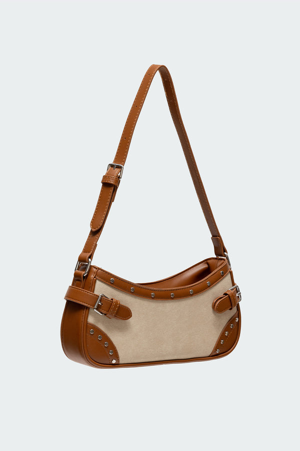 Two-Toned Faux Leather Shoulder Bag view 2