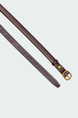 Oval Buckle Faux Leather Belt