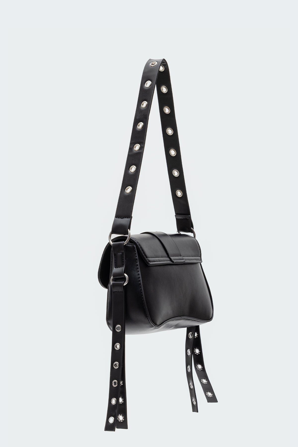 Stud & Buckle Faux Leather Bag