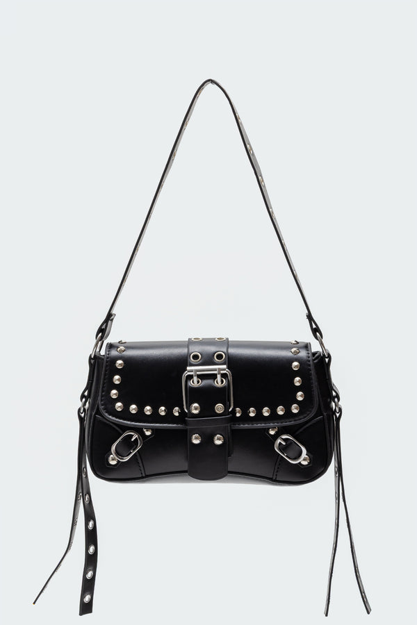Stud & Buckle Faux Leather Bag view 2