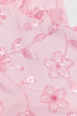 Pia Sequin Floral Backless Top