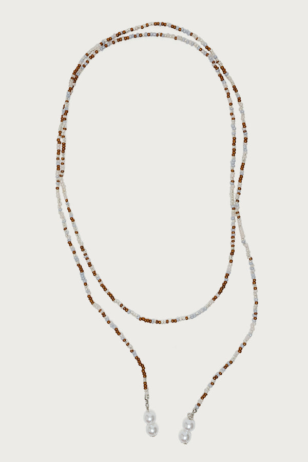 Pearly Beaded Wrap Necklace view 2
