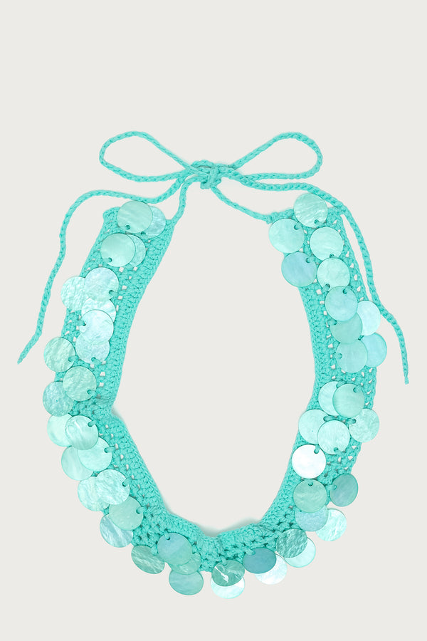 Iridescent Disk Crochet Tie Belt view 2