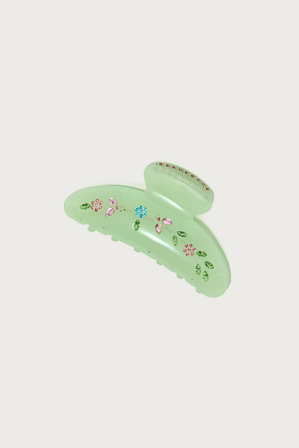 Floral Rhinstone Claw Clip view 2