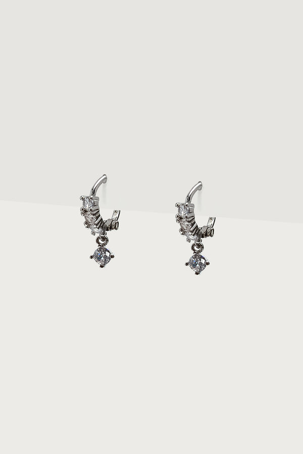 Faux Diamond Huggy Hoop Earrings view 2