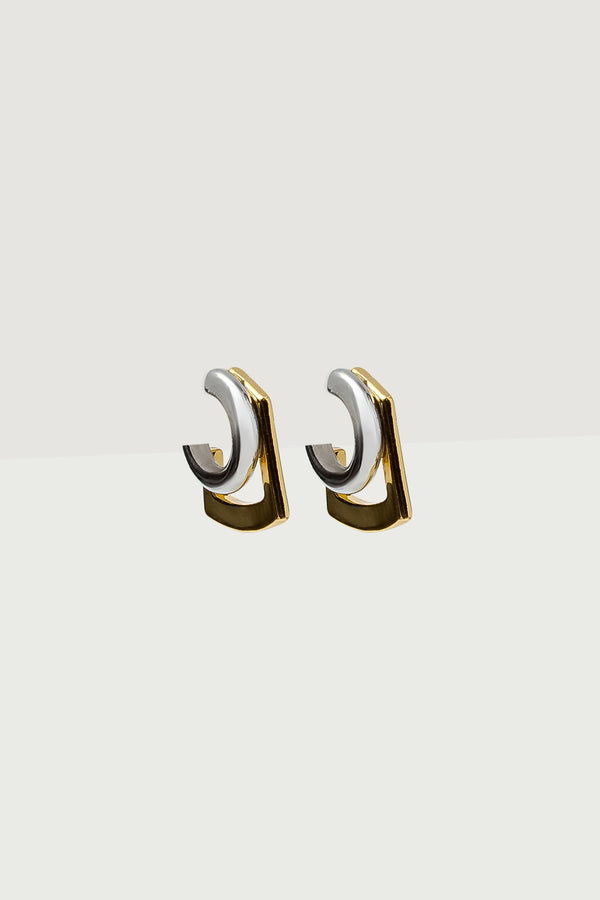 Abstract Dangling Hoop Earrings view 2