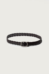 Woven Faux Leather Belt
