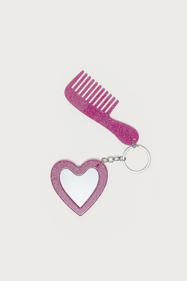 Compact Comb & Mirror Keychain view 2