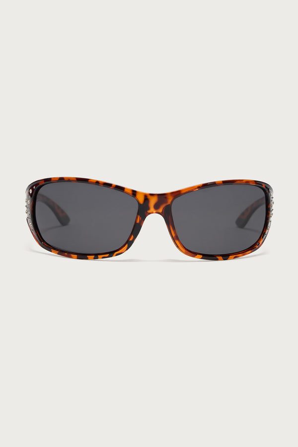 Lindia Rhinestone Rectangle Sunglasses view 2