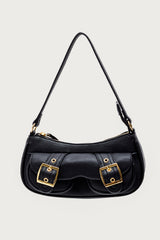 Zinnia Faux Leather Buckle Bag