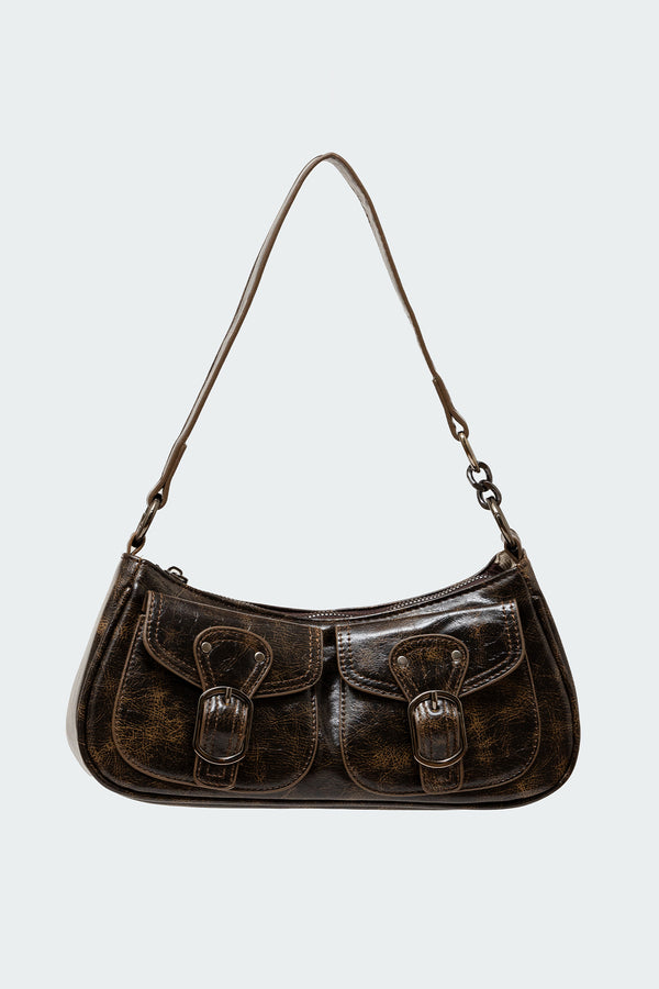 Distressed Faux Leather Buckle Bag view 2