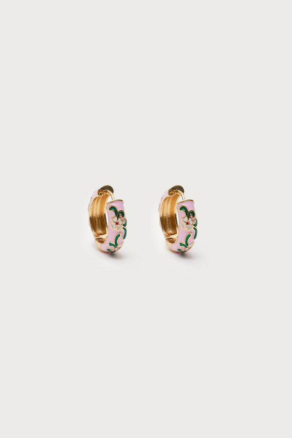 Vintage Floral Hoop Earrings view 2