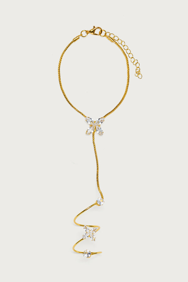 Spiral Ring Gem Hand Chain view 2