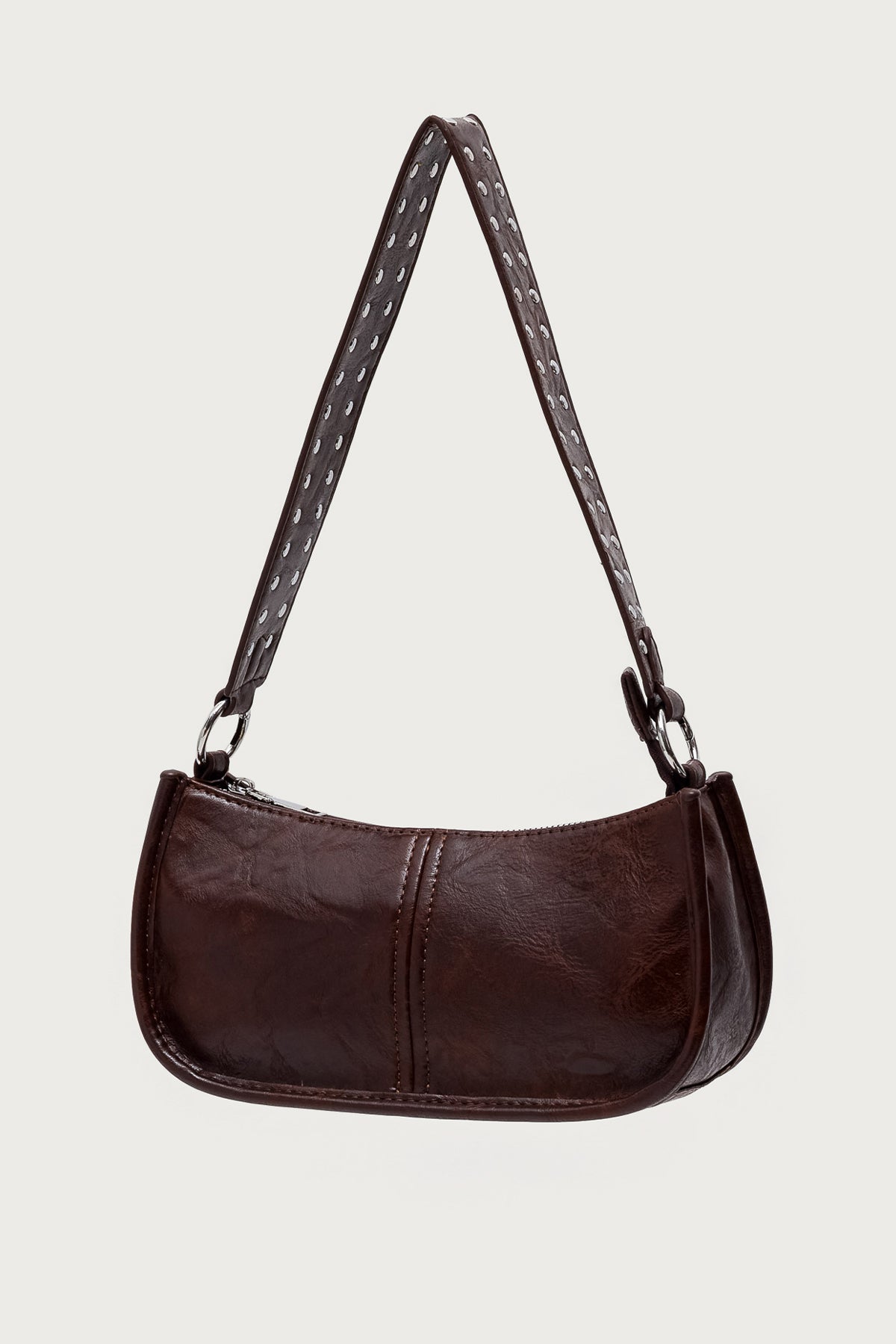 Studded Strap Faux Leather Bag