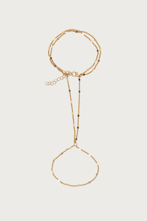 Dainty Disc Hand Chain view 2