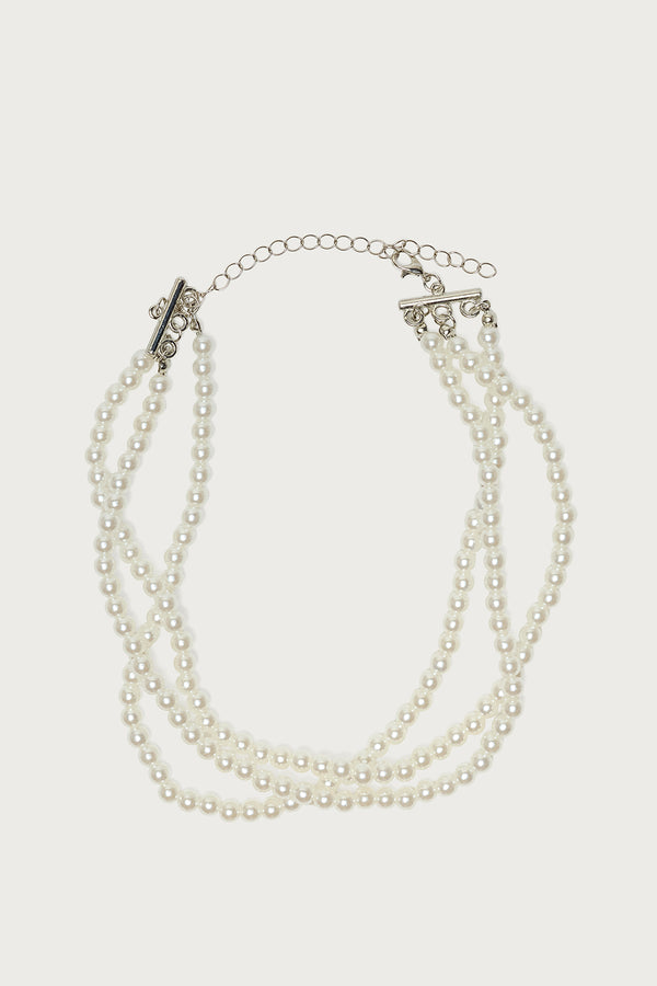 Layered Pearl Choker Necklace view 2
