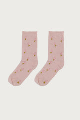 Embroidered Rose Socks