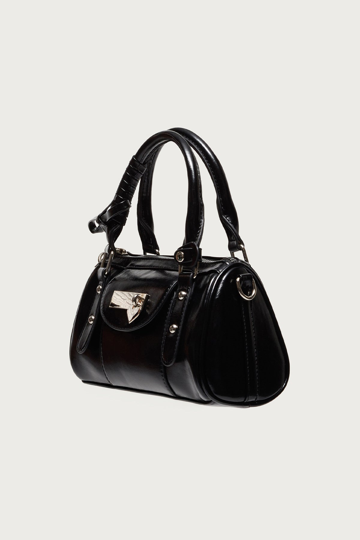Faux Leather Heart Locket Bag