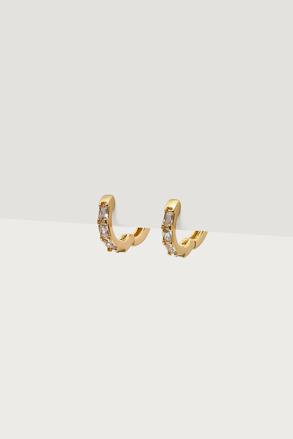 Rhinestone Huggy Hoop Earrings view 2