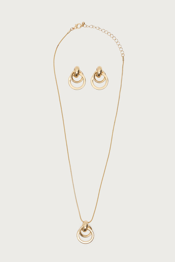 Paired Hoops Necklace & Earrings Set view 2
