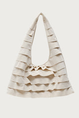 Ruffled Faux Suede Shoulder Bag