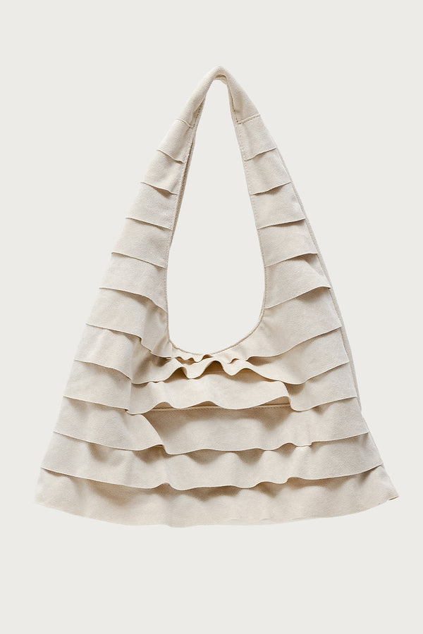 Ruffled Faux Suede Shoulder Bag view 2
