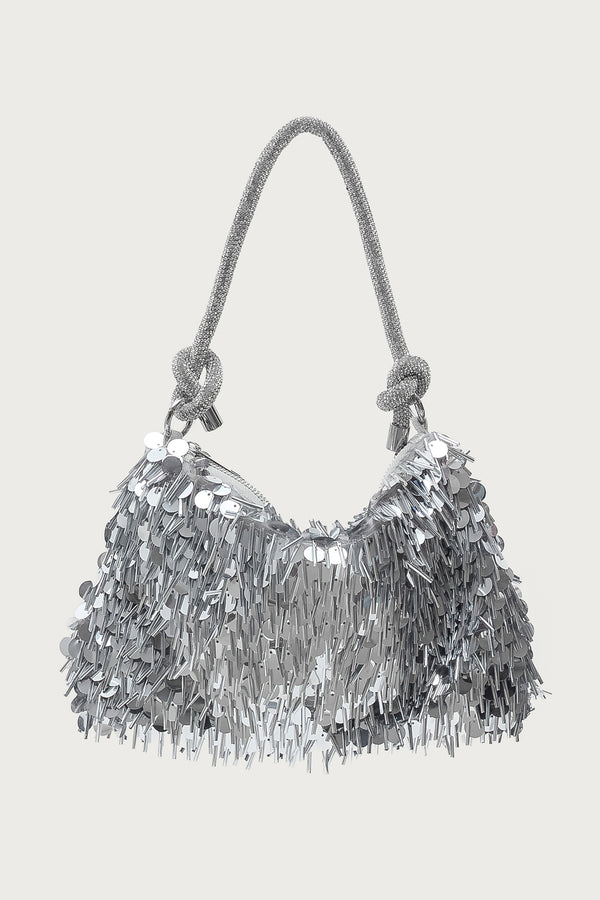 Knotted Rhinestone Stud & Sequin Bag view 2