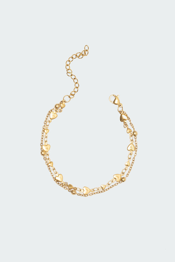 Double Chain Heart Bracelet view 1